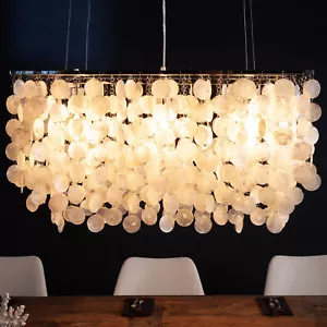 Design Hängelampe SHELL REFLECTIONS 80cm Muschellampe Perlmutt Hängeleuchte - Bild 1 von 9