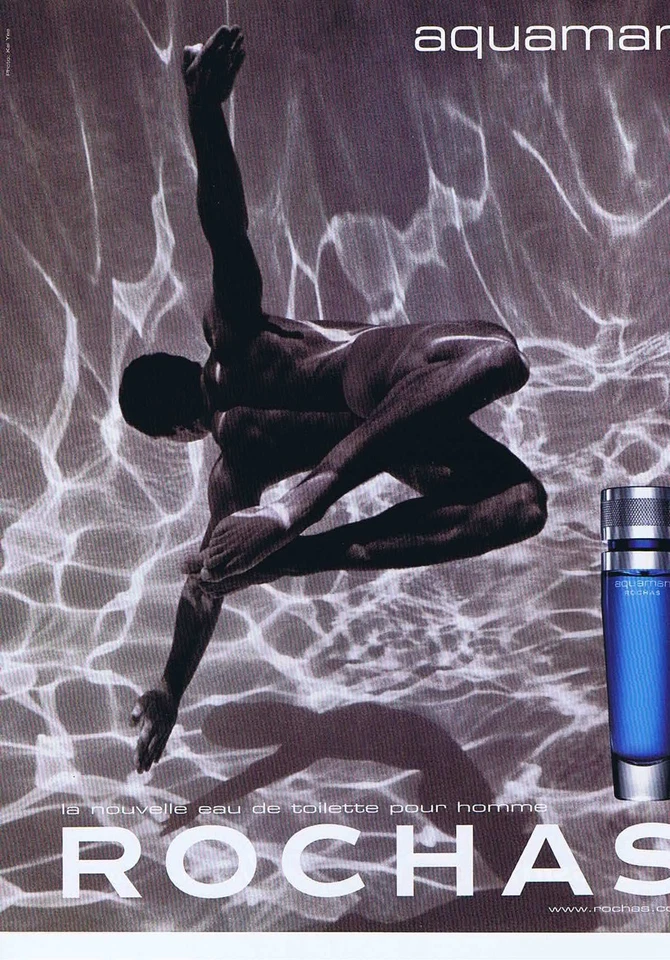 PUBLICITE ADVERTISING 115 2001 Rochas eau de toilette Aquaman - Photo 1/1