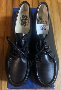 Women's SAS SIESTA Black Black Leather Shoes 8.5 M “NEW” - Picture 1 of 9
