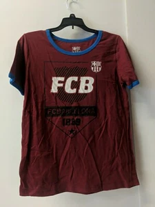 FC Barcelona soccer futbol T Shirt Sz L YOUTH Maroon ~ BAG366 - Picture 1 of 2