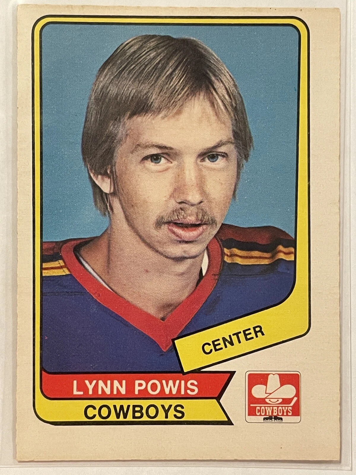 1976-77 O-Pee-Chee WHA Lynn Powis #86 Cowboys Vintage Hockey Card OPC
