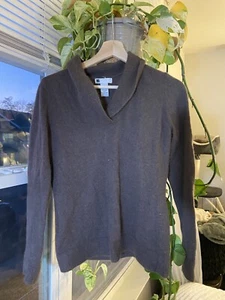 Vintage Carole Little Angora Blend Sweater Shawl Neck Chocolate Brown Small - Picture 1 of 4