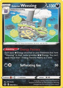 Galarian Weezing Rare Normal SWSH06: Chilling Reign 096/198 NM - Picture 1 of 2