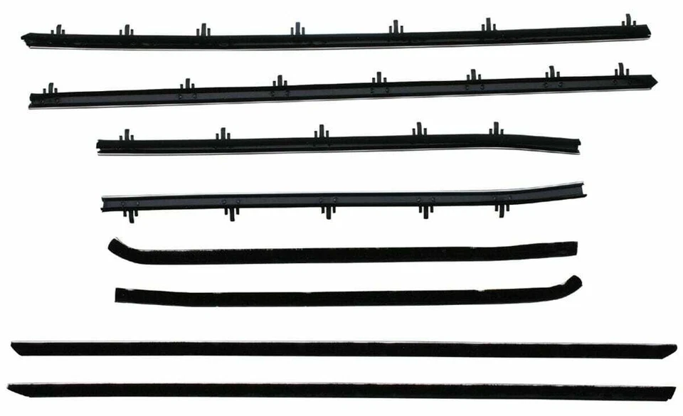 Door Window Belt Weatherstrip for 1968-1968 Pontiac GTO 8Pc. Right and Left - Image 1 of 4