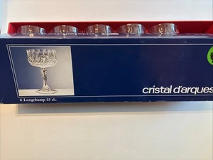 Cristal d’arques Longchamp Crystal 23cl Set Of 6 Made In France Orig. Box - Picture 1 of 8