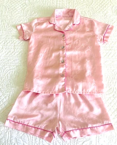 Juicy Couture Lola Pink Script Girls Size 4-5 Pajama Short Set - Picture 1 of 8