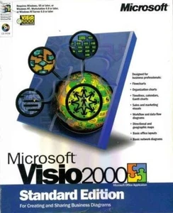 MS Visio 2000 Standard PC CD create organization flow charts business diagrams! - Picture 1 of 1