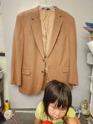 Jos A Bank Blazer Mens 44 Regular Brown 100% Cashmere Sport Coat 2 Button Jacket - Image 1 of 4