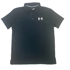 Under Armour Heat Gear Loose Fit Youth Black Short Sleeve Polo Shirt Size Small - Picture 1 of 4