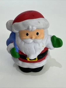 Fisher Price Little People Weihnachten Weihnachtsmann lila Tasche grün Fäustlinge - Bild 1 von 6