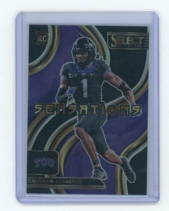 2023 Panini Select Draft Quentin Johnston Rookie Sensations Black Prizm 1/1 - Picture 1 of 2