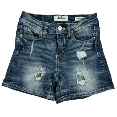 Daytrip Taurus Boyfriend Shorts Women's Size 25 Medium Wash Distressed  - Image 1 of 4