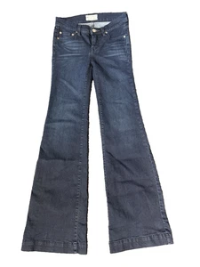 Free People OB412721 Dallas Blue Stretch Mid Rise Vintage Flare Jeans Size W 26 - Bild 1 von 13
