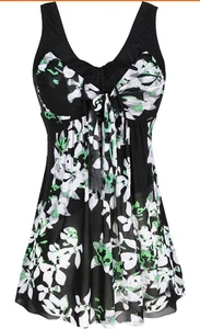 Wantdo Damen Badeanzug Übergröße Einteiler Größe 22-24 Birnen Blumenmuster - Bild 1 von 9