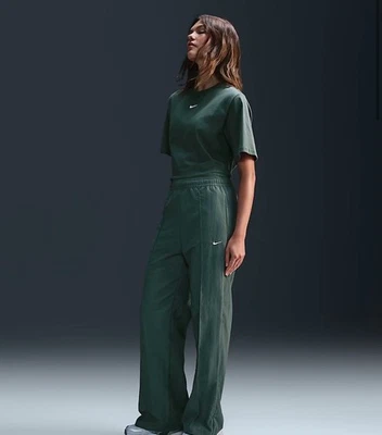 Брюки карго женские Nike средние зеленые рипстоп эластичные талия широкие штанины FV7643-338 - Изображение 1 из 4