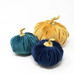 Set Zucche In Velluto Zucche Fatte A Mano Zucche Decorative Per Arredo Autunnale - Picture 1 of 4
