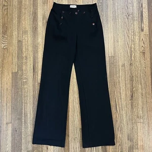 BEBE Vintage Bib Button Front Trouser Pants Size 4 Black Y2K Made in USA - Picture 1 of 15
