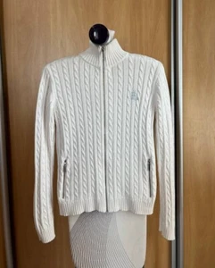 Ralph Lauren Black Label White Ivory Cable Knit Cotton/Cashmere Sweater M - Picture 1 of 19