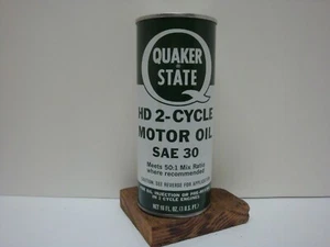 Estate Find 1970's NOS Quaker State HD 2-Cycle Motor Oil Full Metal Can - Picture 1 of 4