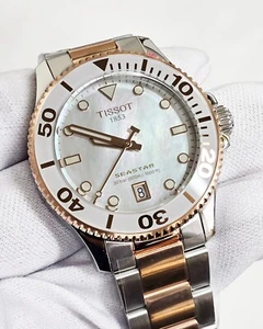 TISSOT Seastar 1000 Quartz 36mm MOP Dial SS Unisex Watch T120.210.22.111.00 - Picture 1 of 6