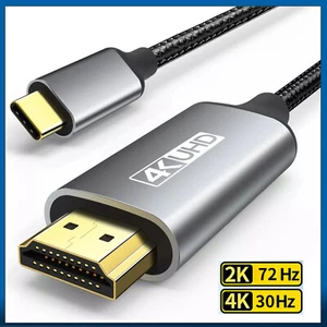 Câble USB C Type C vers HDMI 4K 30Hz Adaptateur TV Téléphone Portable Tablette HDTV 1m 2m - Photo 1 sur 8