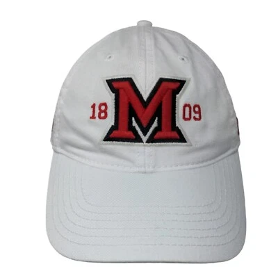 Miami University RedHawks Slideback Hat White Embroidered Logo Legacy NCAA - Image 1 of 4