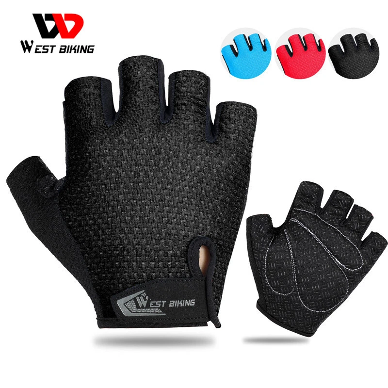 WEST BIKING Breathable Cycling Short Half Finger Gloves Road Bike Sports Gloves - Image 1 of 4