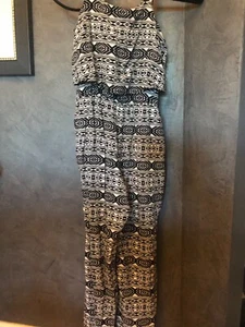 Girls, Jumpsuit, “Justice”, Size 8, Black with Aztec design - Picture 1 of 6