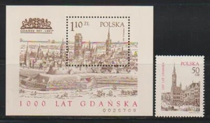 POLAND 1997 CITY OF GDANSK SC3342-43 STAMPS + S/S MNH POL105 - Picture 1 of 1