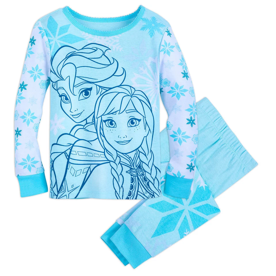 Disney Store Frozen Elsa Anna 2PC Long Sleeve Tight Fit Pajama Set Girl Size 5   - Image 1 of 1