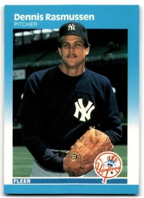 1987 Fleer Dennis Rasmussen INF New York Yankees #110 - Image 1 of 2