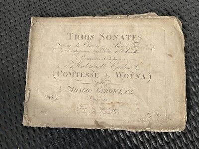 Gyrowetz Adalbert Trios Sonates Oeuvre Violin PianoCello  Sheet Music Engraving - Image 1 of 4