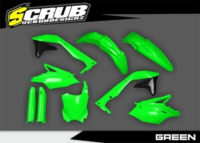 Kit de carrocería de plástico Kawasaki KX450F 2016-2018 KXF negro/verde/blanco/fluo motocross  Foto 1 de 4