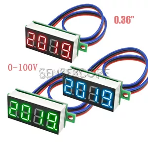 0.36 " 4-Digit DC 0-100V Digital Voltmeter LED Voltage Tester Panel Meter 3-Wire - Bild 1 von 44