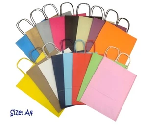 30 x Papier Party Geschenktüten GRÖSSE A4 ~ Boutique Shop Beute Tragetasche ~ Farbe auswählen - Bild 1 von 19