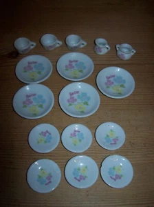 Childs China Tea Set - White with Flowers & Barbie - Incomplete - Picture 1 of 7