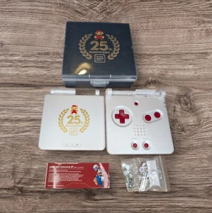 Nintendo Game Boy Advance SP Mario 25th Anniversary Shell und Custom Box - Bild 1 von 1