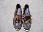 Sebago Women's Docksides Dark Brown Leather Casual Moc Boat Shoes Size 9.5 M