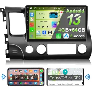 64G Android 13 For Honda Civic 2006-2011 Car Stereo Radio Apple CarPlay GPS Navi - Picture 1 of 48