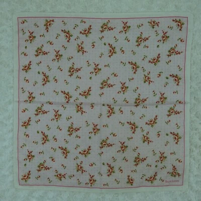 N380 Ralph Lauren Rosa Flor Algodón Bufanda Bufandas Bolsillo Cuadrado 19.5" X 19.5" Foto 1 de 4