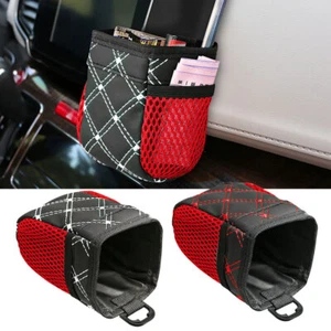 Car Air Vent Outlet Storage Bag Pen Card Phone Holder Container Car Net Pocket - Picture 1 of 12