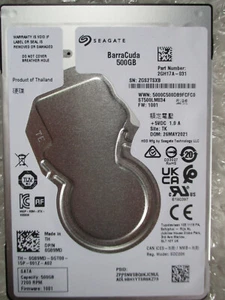 Seagate BarraCuda ST500LM034 HDD, 500GB, 2.5'' Laptop Internal Hard Drive - Picture 1 of 9