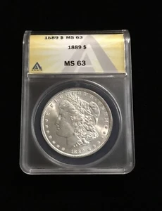 1889 ANACS MS 63 Morgan Silver Dollar, United States of America Silver $1 Coin - Picture 1 of 2