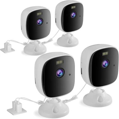 ELECCTV 2K QHD 4MP Indoor WiFi Security Cameras, 4-Pack Smart Home Cam, Motion Detection