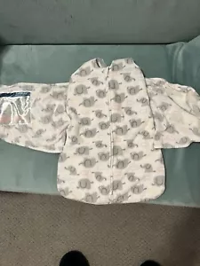 Halo SleepSack Swaddle NB Newborn Baby Gray Elephants Fleece - Picture 1 of 6