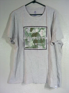 Hurley - Mens Gray Tee T-Shirt Hawaiian Jungle Tropical Graphic Size XXL 2XL - Picture 1 of 3