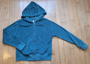 Tea Collection Girls Teal Full Zip Up Hoodie Jacket Terry Size 12 - Picture 1 of 5