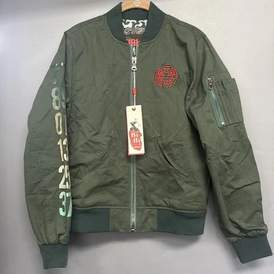 Chaqueta Bomber Bibi Sama Zodiaco Verde Bordada Serpiente Talla XS-Pequeña Foto 1 de 4