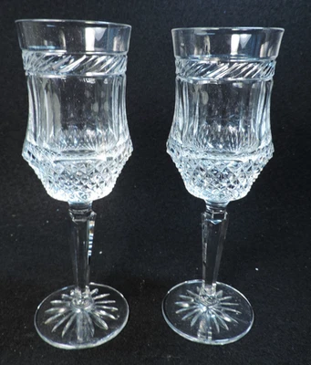 set of 2 GALWAY CRYSTAL KILLARNEY CLARET WINE GLASSES (MINT) 7.25" - Image 1 of 3