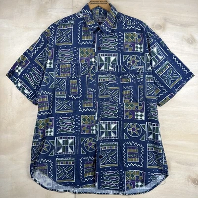 Vintage Ex Officio Adventure Pattern Shirt Mens Sz L Button Shirt Sz L Gorpcore - Image 1 of 4